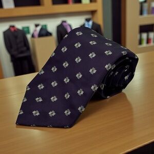 ralph lauren purple label neck ties geometry dark purple w 3.75” length 54.5”